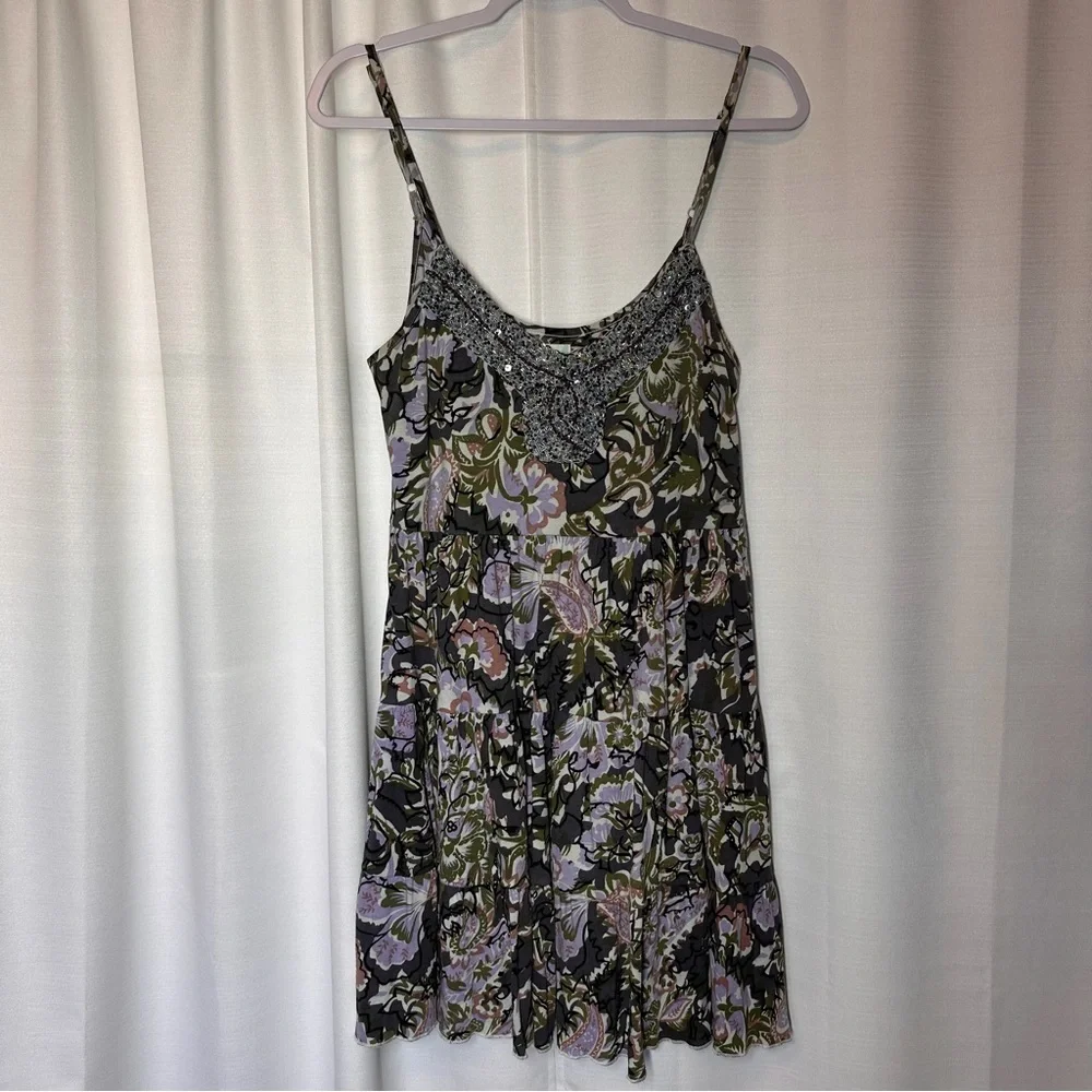 Free People Western Royalty Beaded Dark Floral Boho Sundress S Whimsigoth Fairy - Picture 13 of 13
